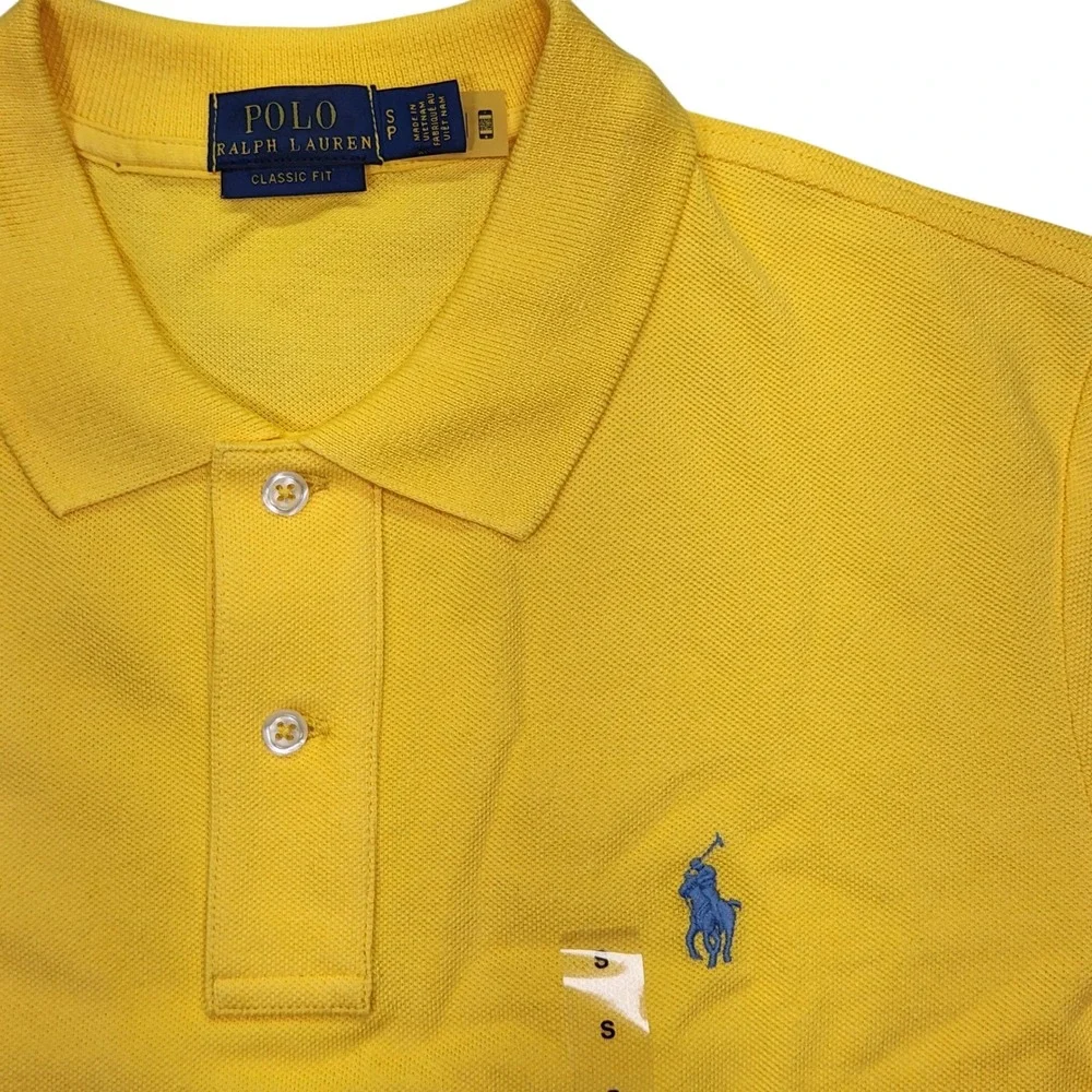 Polo Ralph Lauren Mens Classic Fit Short Sleeve Polo Shirt Yellow Small‎ S